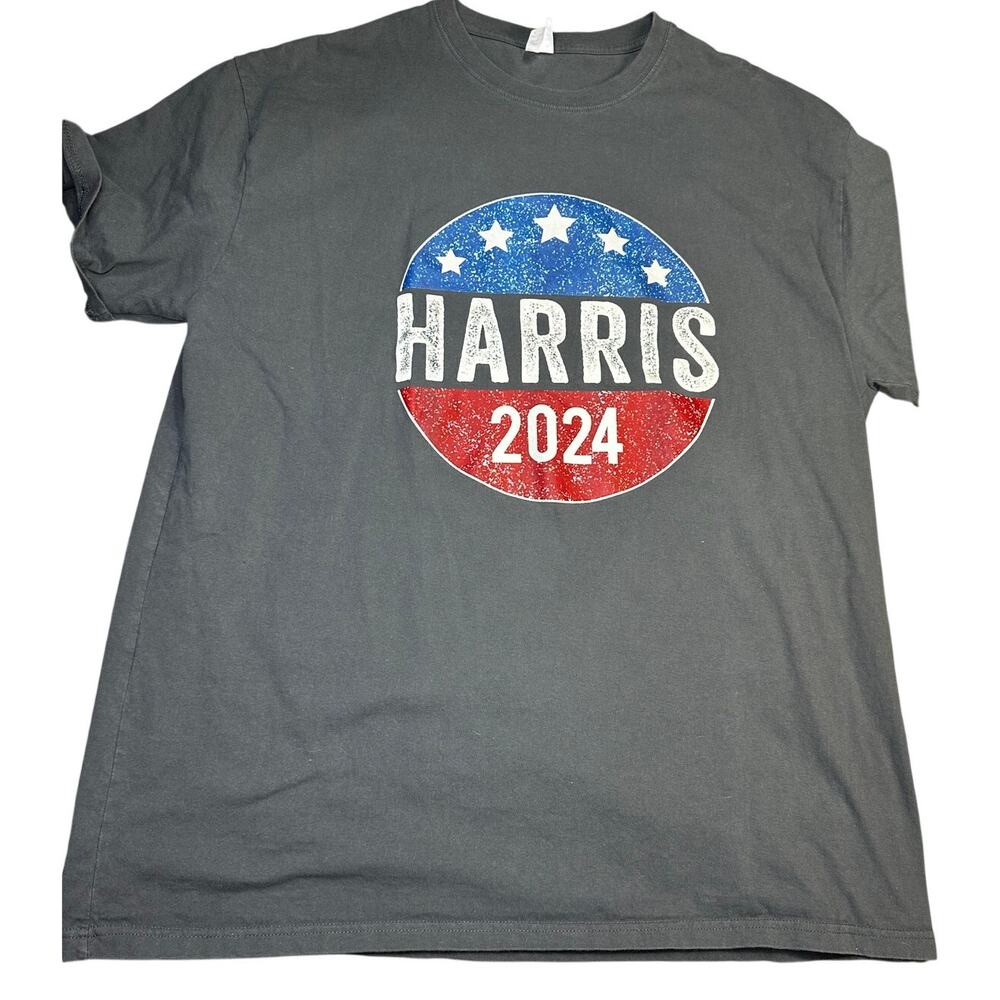 Kamala Harris 2024 Graphic T-Shirt Gray Tagged 4XL 100% Cotton